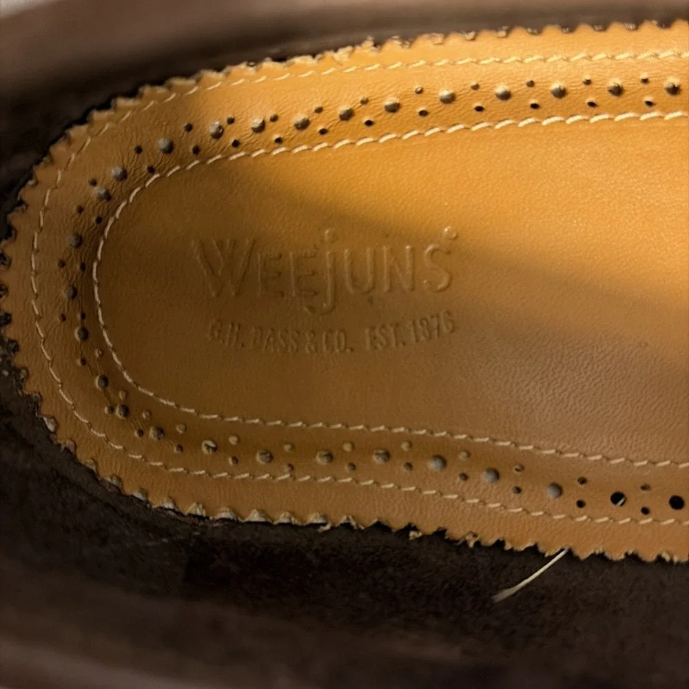 GH Bass Weejuns 10D Brown Suede Penny Loafers for Men Preppy Fall